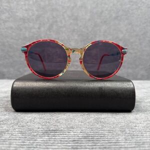 Tann's Vintage Round Y2k Sunglasses Multi Color Splatter Frame France Teal